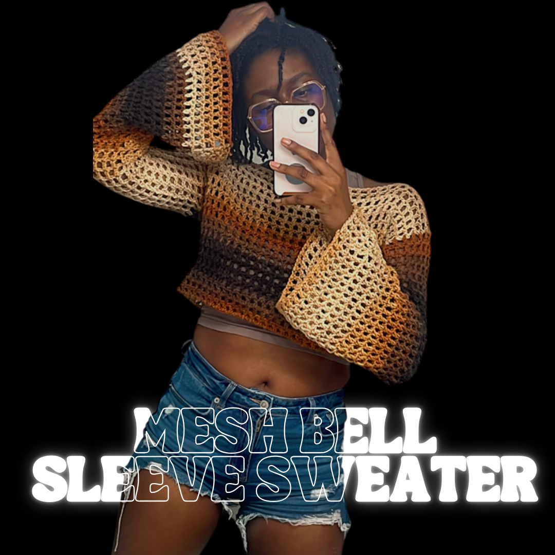 Mesh Bell Sleeve Sweater